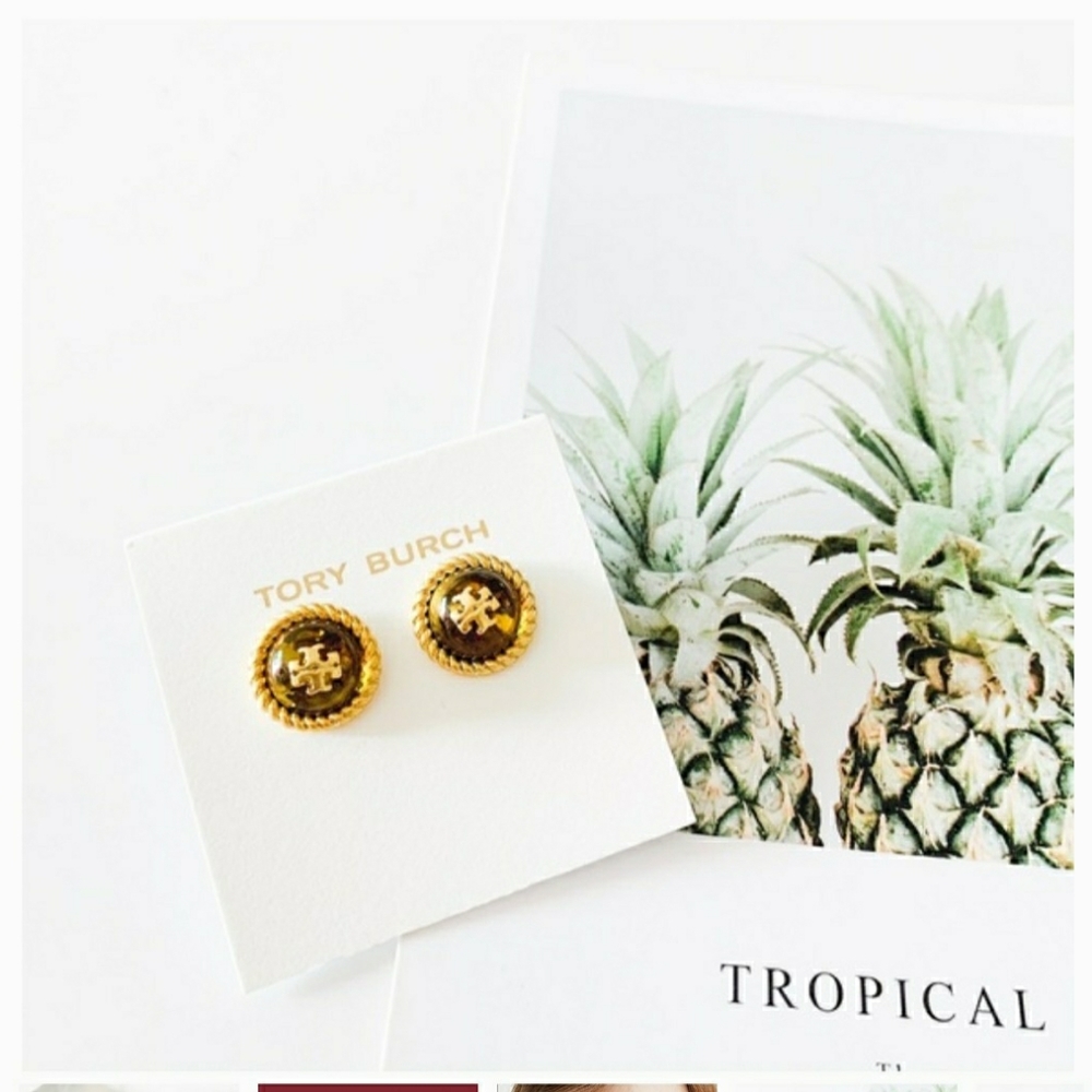 NWOT Tory Burch Kira glass stud earrings